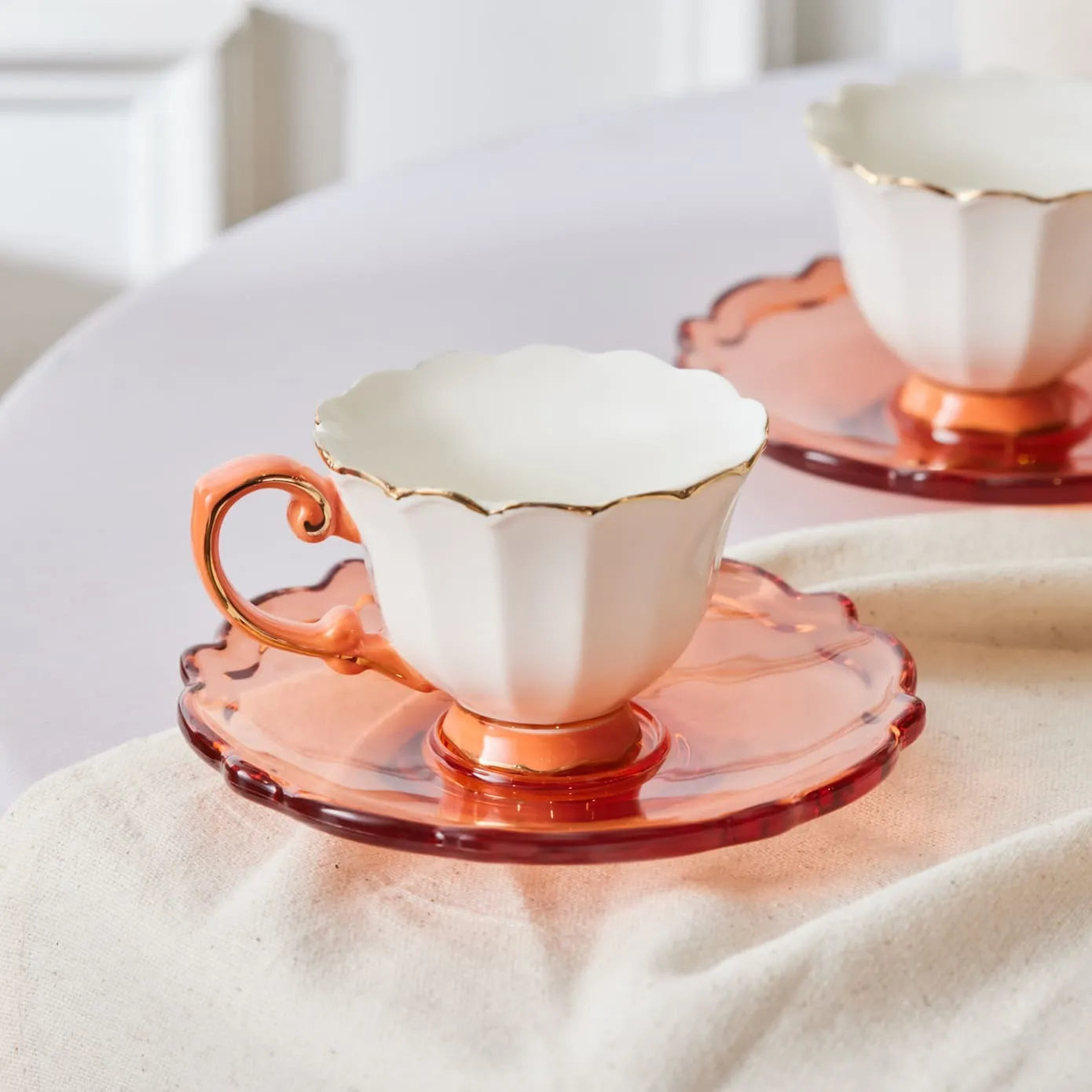 Lot De 6 Tasses à Café Turques Avec Soucoupes | Porcelaine Traditionnelle Karaca Nossa | Multicolore - 80 Ml - 9