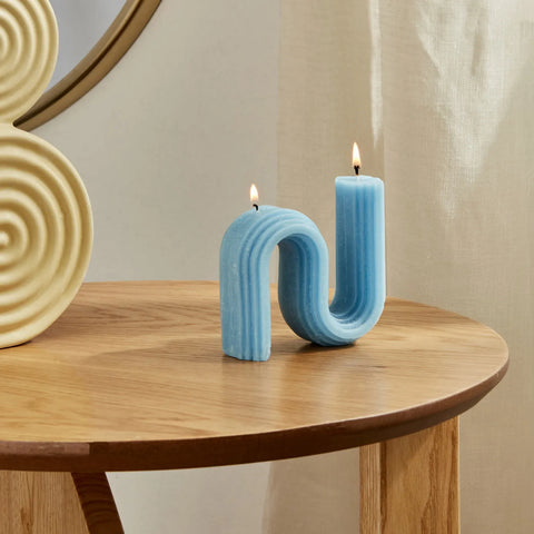 Bougie Karaca Home Ringlet, bleu