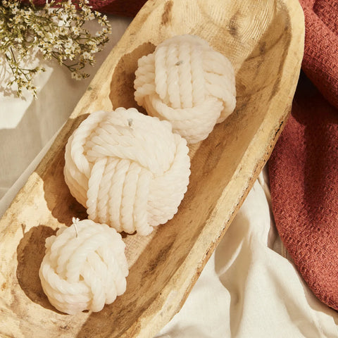 Bougie Karaca Home Rope, crème, 8 cm 