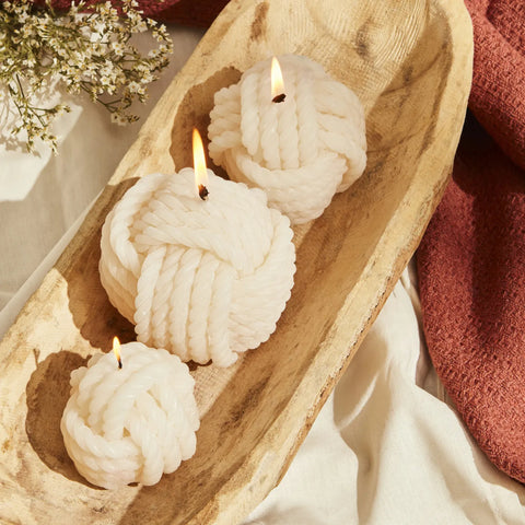 Bougie Karaca Home Rope, crème, 8 cm 