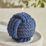 Bougie Karaca Home Rope, bleu marine, 8 cm
