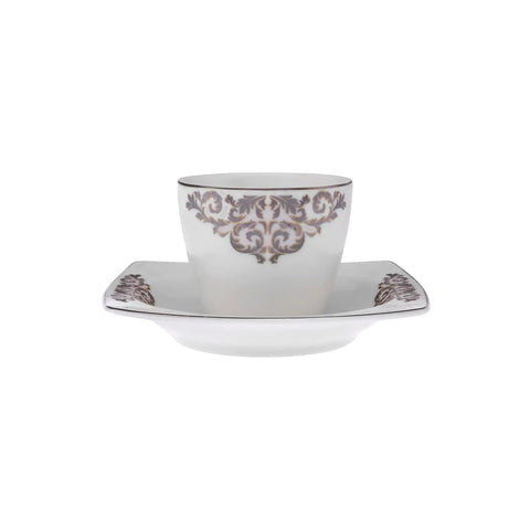 Coffret de tasses à expresso/moka Karaca Nazende en porcelaine pour 6 personnes, 12 pièces
