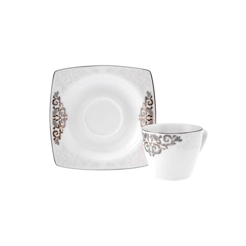 Coffret de tasses à expresso/moka Karaca Nazende en porcelaine pour 6 personnes, 12 pièces