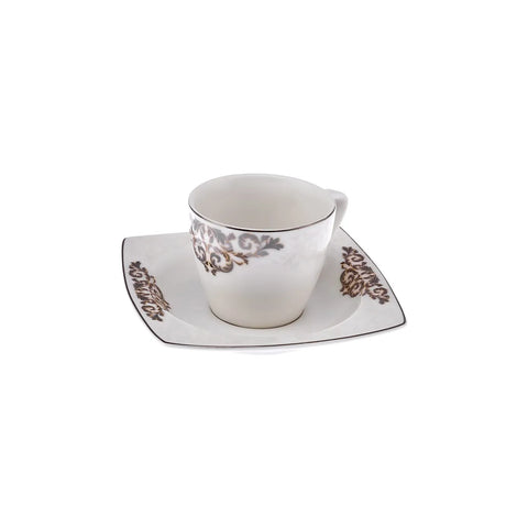 Coffret de tasses à expresso/moka Karaca Nazende en porcelaine pour 6 personnes, 12 pièces