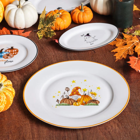Assiette de présentation Karaca Halloween Elfe, 27cm, blanc, porcelaine
