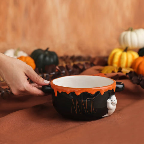 Bol Karaca Halloween Magie, 21cm, orange noir, céramique 