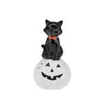 Bibelot de lumière led Karaca Halloween 20cm, blanc noir, céramique