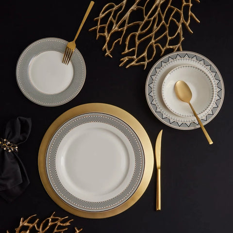Service de table Karaca Globe pour 6 personnes, 24 pièces, porcelaine 