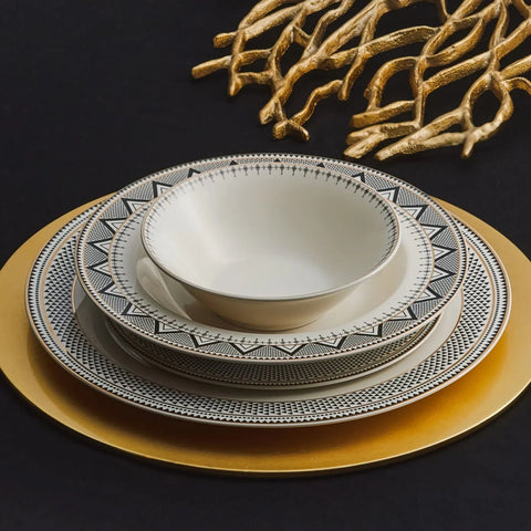 Service de table Karaca Globe pour 6 personnes, 24 pièces, porcelaine 