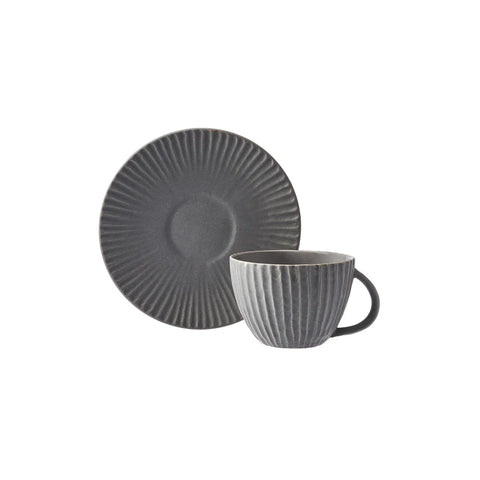 Service de table Karaca Sendai Stoneware fait à la main pour 4 personnes, 20 pièces, gris