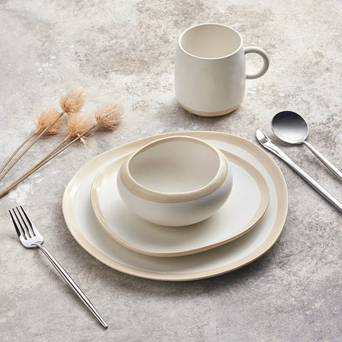 Service de table Karaca Fika Stoneware fait à la main pour 4 personnes, 16 pièces