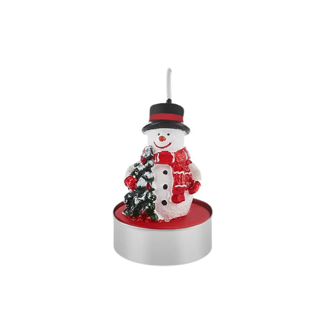 Bougie à réchaud Karaca Noël Bonhomme de Neige, 3 pièces, 18,5X6,7 cm