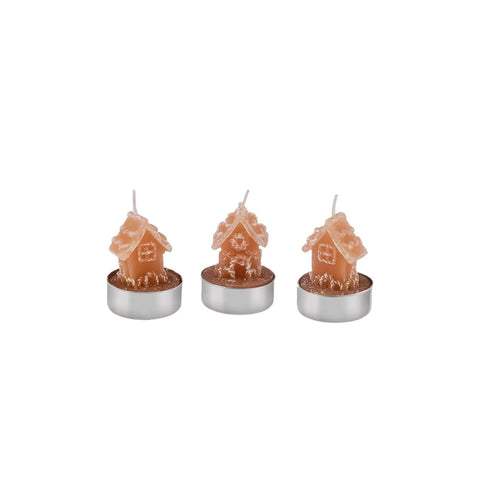Bougie à réchaud Mum Karaca Noël Ginger House 3 pièces, 18X5X6 cm