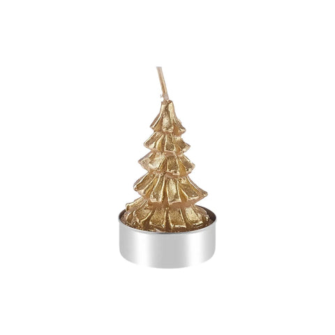 Bougie à réchaud Karaca Noël Arbre 3 pièces, or, 3,8X3,8X7 cm