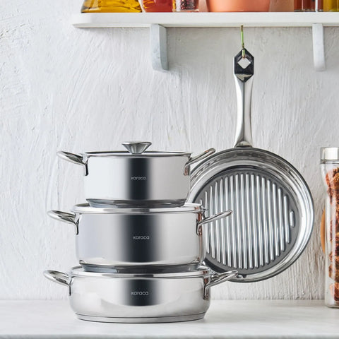 Batterie de cuisine Karaca Galina New en acier, 7 pièces