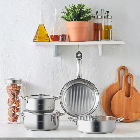 Batterie de cuisine Karaca Galina New en acier, 7 pièces
