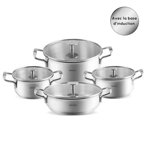 Batterie de cuisine Karaca Alaz en acier, 8 pièces
