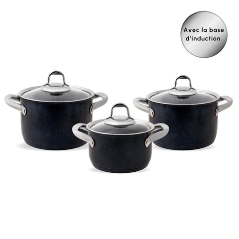 Batterie de cuisine Karaca Diamond Steel Plus taille moyenne, 6 pièces