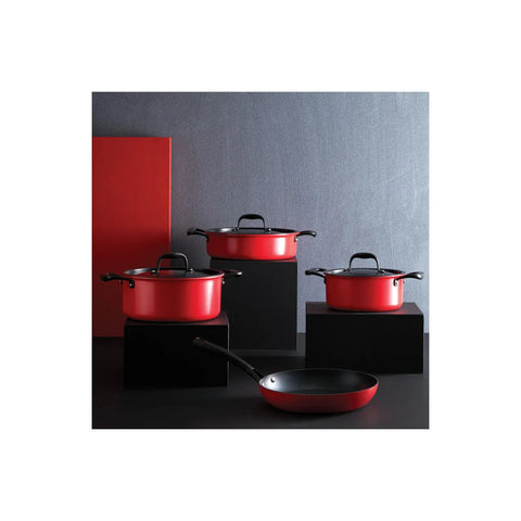 Batterie de cuisine Karaca Bio Diamond Japanese, 7 pièces, rouge