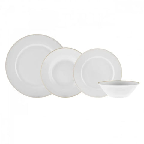 Service de table Karaca Rebeca pour 4 personnes, 16 pièces, porcelaine, or 