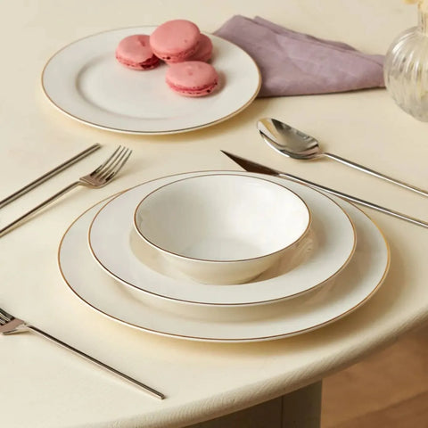 Service de table Karaca Rebeca pour 4 personnes, 16 pièces, porcelaine, or 