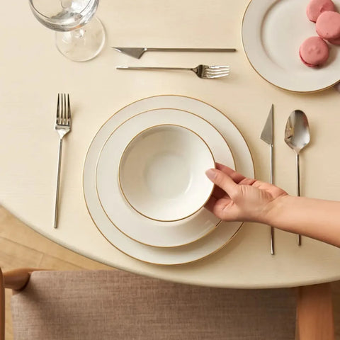 Service de table Karaca Rebeca pour 4 personnes, 16 pièces, porcelaine, or 