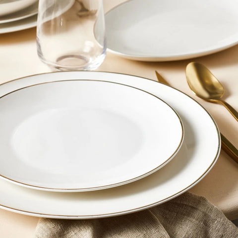 Service de table Karaca Epsilon pour 12 personnes, 76 pièces, New Generation Bone, or