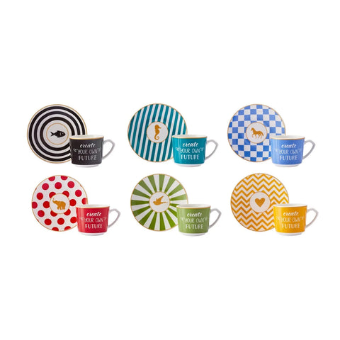 Coffret de tasses à café Karaca Chance pour 6 personnes, 80 ml