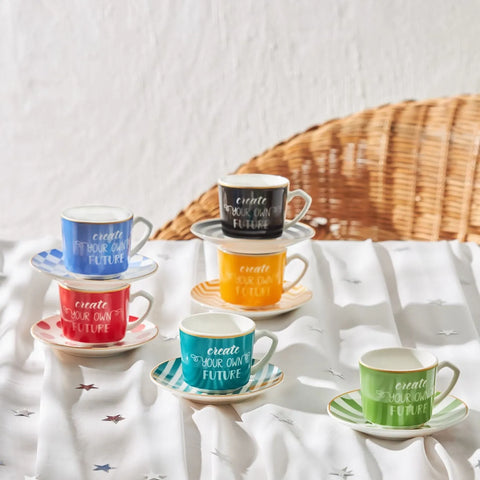Coffret de tasses à café Karaca Chance pour 6 personnes, 80 ml