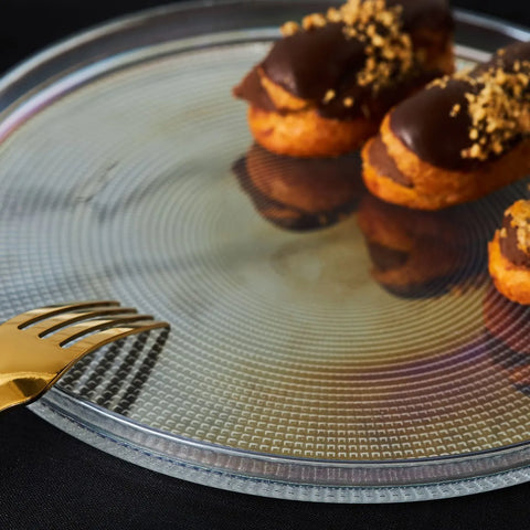 Assiettes à dessert Karaca Estela pour 6 personnes, verre, 21 cm