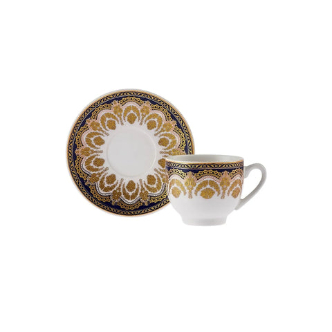 Coffret de tasses à café Karaca Zen pour 6 personnes, 90 ml, bleu 