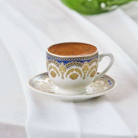 Coffret de tasses à café Karaca Zen pour 6 personnes, 90 ml, bleu 