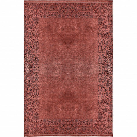 Tapis Kaşmir Halı Viscose Premium Damask couleur saumon, 80x150 cm 