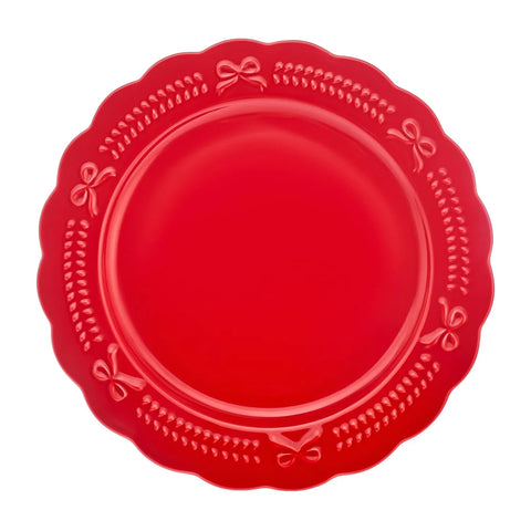 Assiette à dîner Karaca Noël 27 cm, rouge, porcelaine 