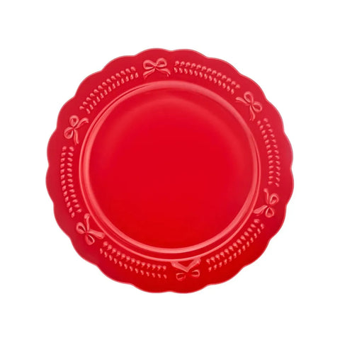 Assiette à dessert Karaca Noël 21 cm, rouge, porcelaine 