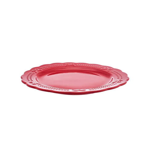 Assiette à dessert Karaca Noël 21 cm, rouge, porcelaine 