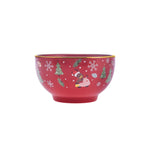 Karaca New Year Bol à Soupe en Porcelaine avec Bande Dorée, 14 cm, Rouge