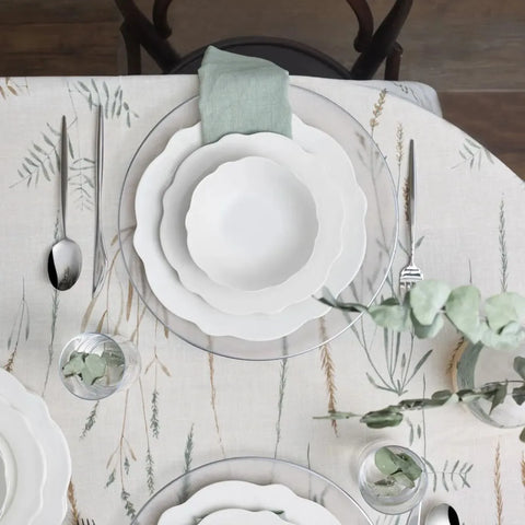 Service de table Karaca Daisy pour 4 personnes, 12 pièces, New Generation Bone, blanc