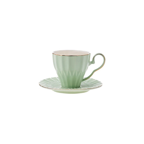 Coffret de tasses à thé Karaca Corvus pour 2 personnes, 220 ml, vert jaune 