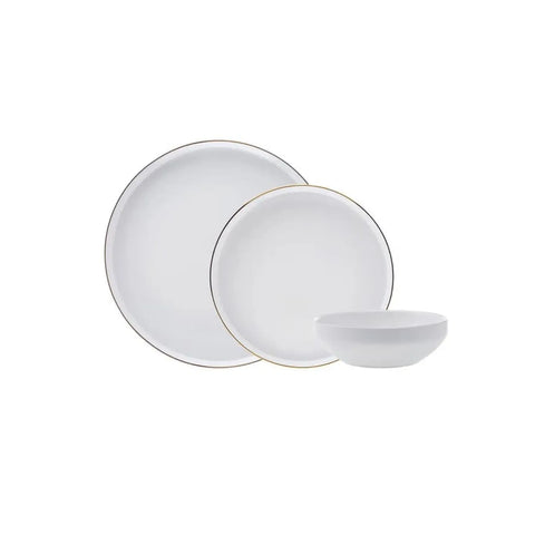 Service de table Karaca Streamline Saturn New Bone pour 4 personnes, 12 pièces, or blanc