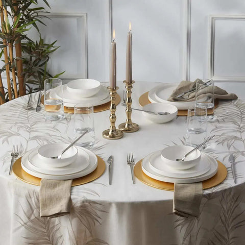 Service de table Karaca Streamline Saturn New Bone pour 4 personnes, 12 pièces, or blanc