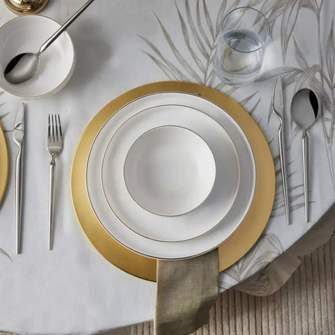 Service de table Karaca Streamline Saturn New Bone pour 4 personnes, 12 pièces, or blanc