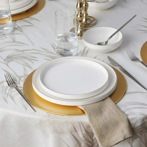 Service de table Karaca Streamline Saturn New Bone pour 4 personnes, 12 pièces, or blanc