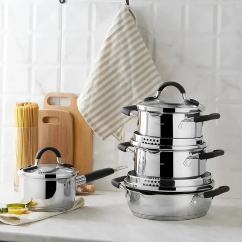 Batterie de cuisine Karaca Kaarl avec la base d’induction acier inoxydable, 8 pièces
