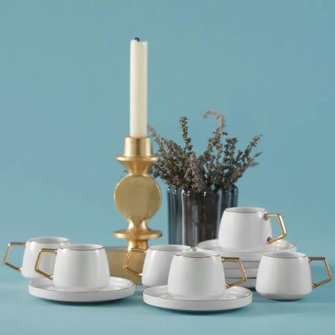 Service à café Karaca Streamline Saturn pour 6 personnes, 12 pièces, 90 ml
