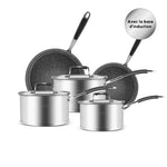 Batterie de cuisine Karaca Pekka avec la base d’induction acier inoxydable, 8 pièces, anthracite argenté
