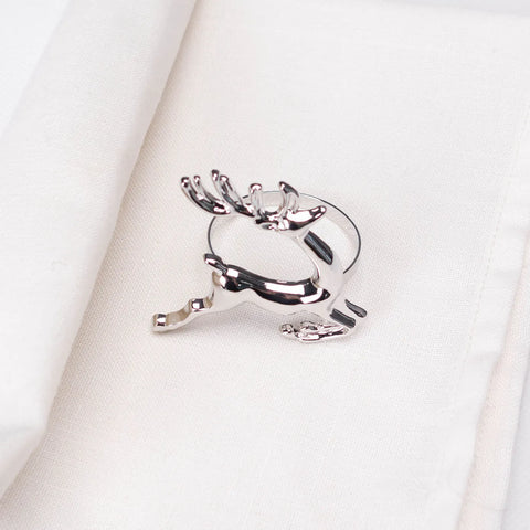 Rond de serviette Karaca Home Chevreuil 2 pièces, argent 