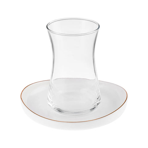 Service à thé Karaca Streamline Hole pour 6 personnes, 12 pièces, verre, 165 ml