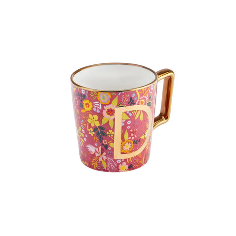 Mug Karaca Fleur avec lettre D, 350 ml