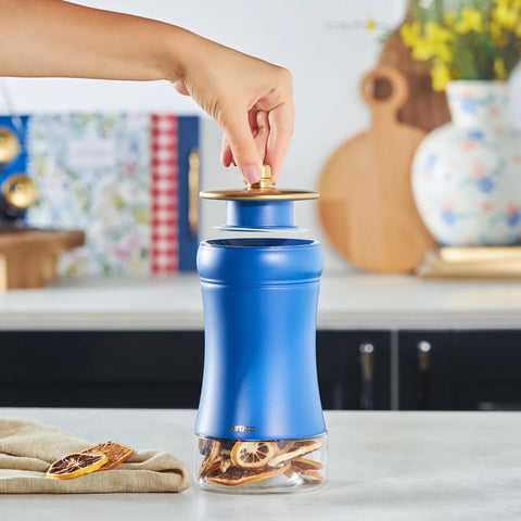 Boîte de rangement Karaca Baies Bleues sous vide, verre, M
